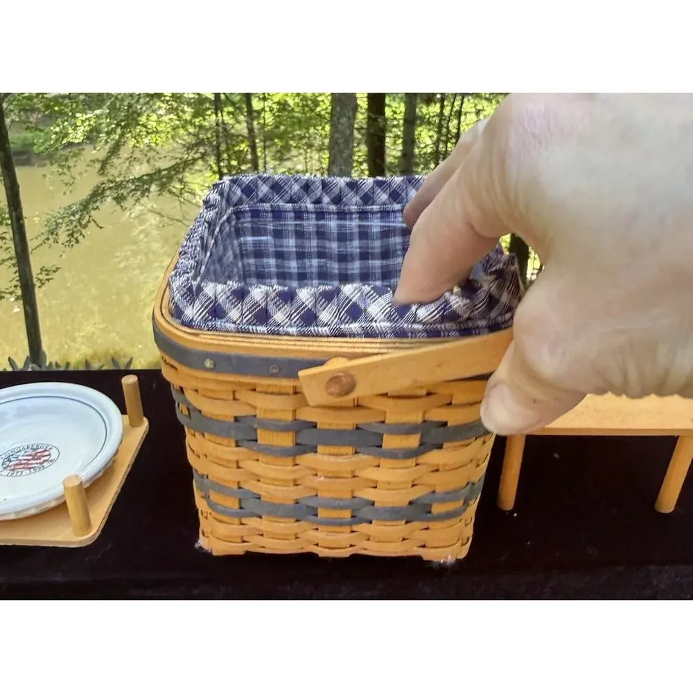 Longaberger Collectors Club Miniature 2 Pie Basket Risers Bonnie Pie Plate Mint!